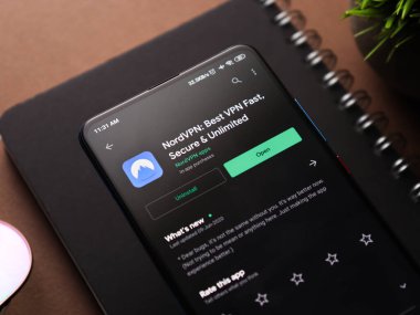 Assam, Hindistan - 1 Temmuz 2020: En iyi ve güvenli internet için Nord vpn.