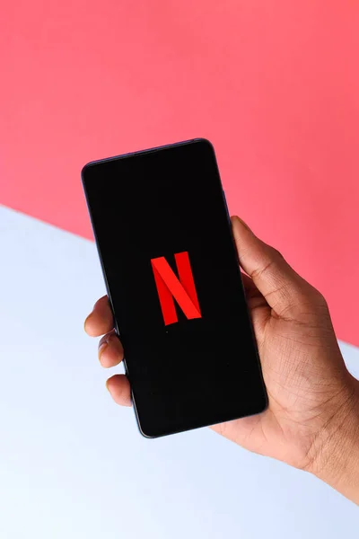 Assam Indie Kwietnia 2021 Logo Netflix Ekranie Telefonu Obraz Zapasów — Zdjęcie stockowe