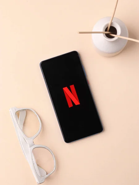 Assam Indie Kwietnia 2021 Logo Netflix Ekranie Telefonu Obraz Zapasów — Zdjęcie stockowe