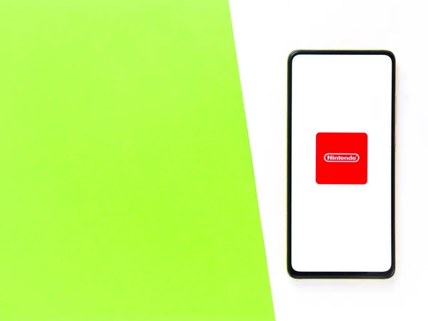 Assam India September 2020 Nintendo Logo Afbeelding Telefoonscherm — Stockfoto