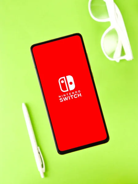 Assam India Settembre 2020 Logo Nintendo Schermo Del Telefono Immagine — Foto Stock