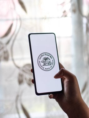 Assam, Hindistan - 9 Ağustos 2020: Hindistan logosunun RBI / Reserve Bankası.