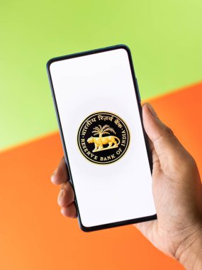 Assam, Hindistan - 9 Ağustos 2020: Hindistan logosunun RBI / Reserve Bankası.