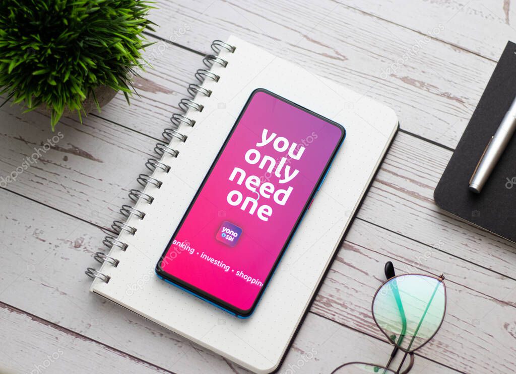 Assam, india - July 18, 2020 : SBI yono mobile app logo.
