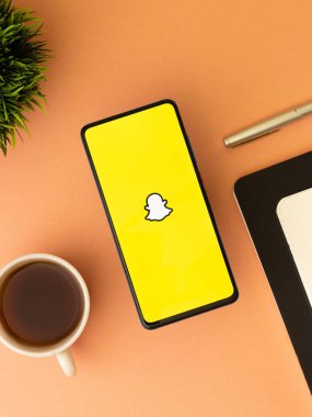Assam, Hindistan - Haziran 04, 2020: Snapchat uygulaması en büyük sosyal medya platformu.