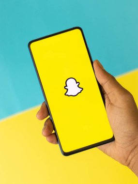 Assam, Hindistan - Haziran 04, 2020: Snapchat uygulaması en büyük sosyal medya platformu.