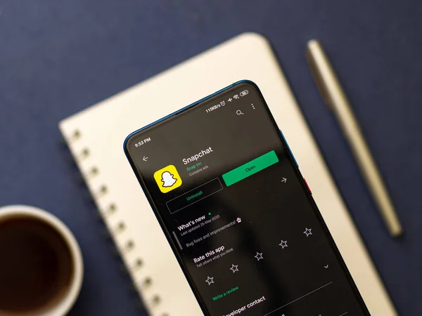 Assam India Junio 2020 Snapchat App Una Plataforma Redes Sociales —  Fotos de Stock