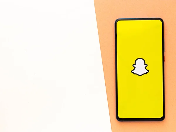 Assam, Hindistan - Haziran 04, 2020: Snapchat uygulaması en büyük sosyal medya platformu.