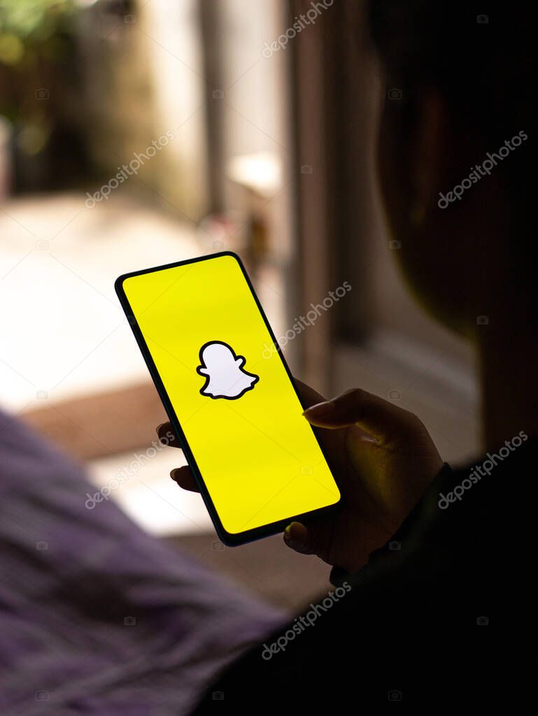 Assam, india - june 04, 2020 : Snapchat app a biggest social media platform.