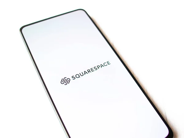 Ассам Индия Января 2020 Года Логотип Squarespace Экране Телефона — стоковое фото