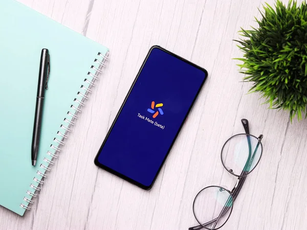 Assam India November 2020 Google Task Mate Logo Phone Screen — 스톡 사진
