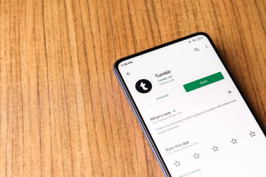Assam, Hindistan - 10 Nisan 2021: Telefon ekranında Tumblr logosu.