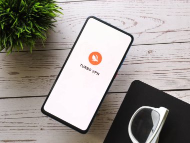 Assam, Hindistan - 15 Haziran 2020: Sınırsız VPN ve güvenli sıcak nokta için Turbo VPN.
