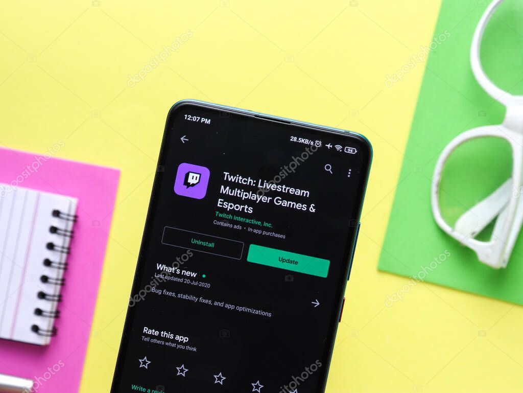 Assam, india - July 28, 2020 : Twitch a video live streaming service.