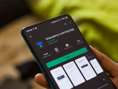 Assam, Hindistan - 20 Nisan 2020: Unacademy, Iit için online kanepe uygulaması