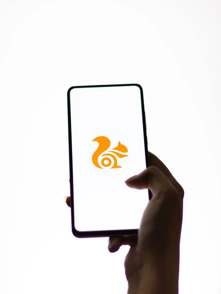 Ассам Индия Сентября 2020 Года Логотип Browser Экране Телефона — стоковое фото