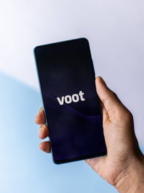 Voot mobil uygulama logosu. Stoklar için çekilen bir video yayın servisi. Pazar, 20 Nisan 2020, Assam, Hindistan.
