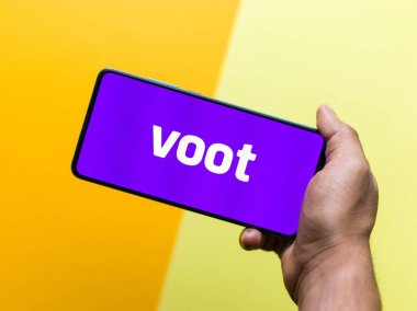 Voot mobil uygulama logosu. Stoklar için çekilen bir video yayın servisi. Pazar, 20 Nisan 2020, Assam, Hindistan.