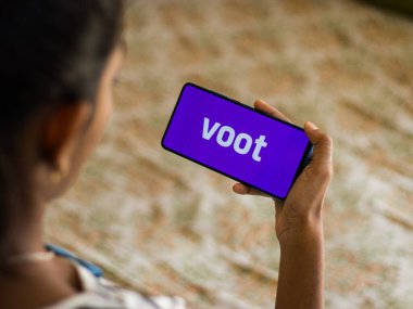 Voot mobil uygulama logosu. Stoklar için çekilen bir video yayın servisi. Pazar, 20 Nisan 2020, Assam, Hindistan.