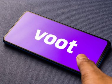 Voot mobil uygulama logosu. Stoklar için çekilen bir video yayın servisi. Pazar, 20 Nisan 2020, Assam, Hindistan.