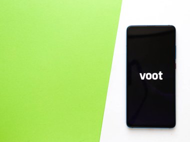 Voot mobil uygulama logosu. Stoklar için çekilen bir video yayın servisi. Pazar, 20 Nisan 2020, Assam, Hindistan.