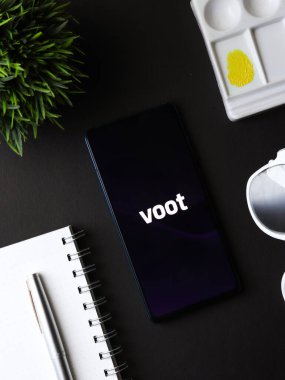 Voot mobil uygulama logosu. Stoklar için çekilen bir video yayın servisi. Pazar, 20 Nisan 2020, Assam, Hindistan.