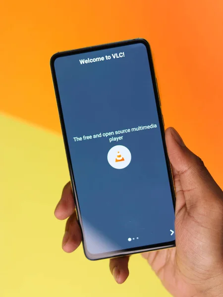 Assam India Oktober 2020 Vlc Speler Logo Telefoon Scherm Afbeelding — Stockfoto