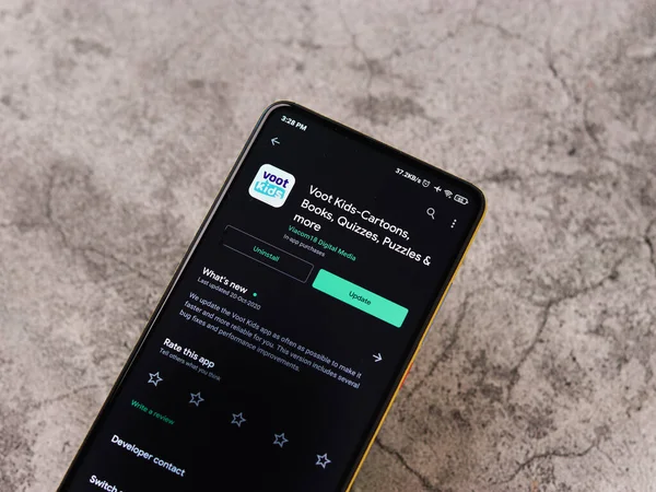 Assam India Octubre 2020 Voot Kids Logo Phone Screen Stock —  Fotos de Stock