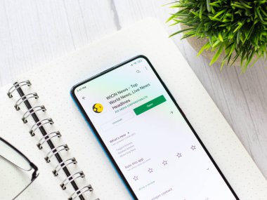 Assam, Hindistan - 10 Nisan 2021 Telefon ekranında WION uygulama logosu.