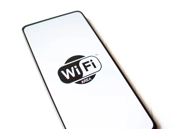 Assam India January 2020 Wifi Logo Phone Screen Stock Image — Stock Photo, Image