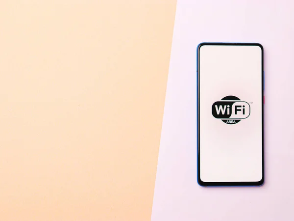 Ассам Индия Января 2020 Года Логотип Wifi Экране Телефона — стоковое фото