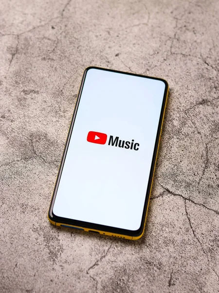 Assam Inde Octobre 2020 Youtube Music Logo Phone Screen Stock — Photo