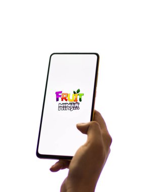 Assam, Hindistan - 11 Ekim 2020: Telefon ekranında ninja logosu.