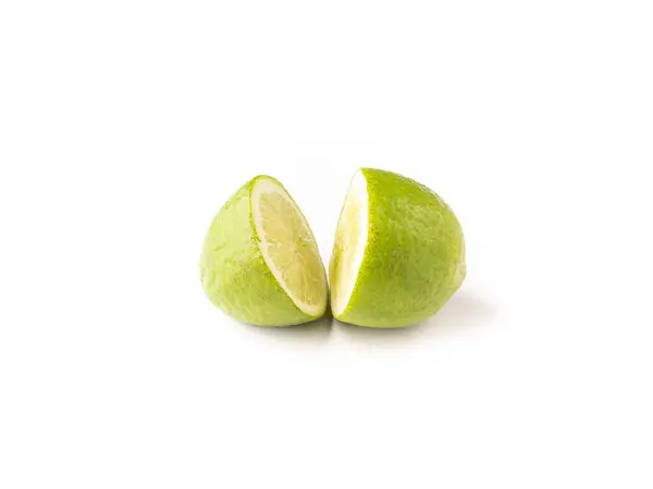 Green Lemon Isolated Stock Image White Background — Stock Photo, Image