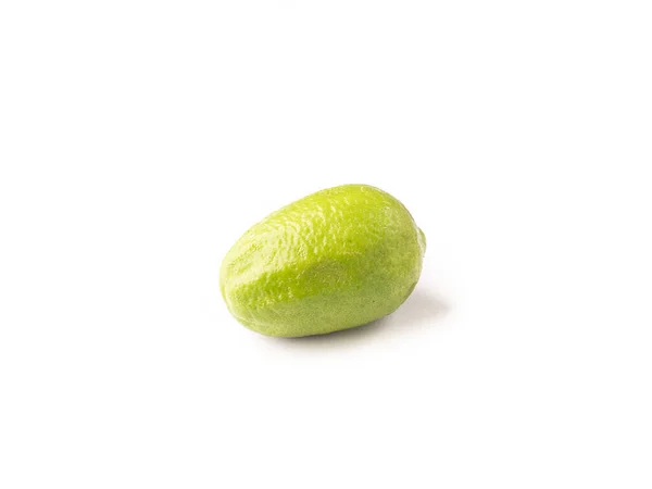 Green Lemon Isolated Stock Image White Background — Stock Photo, Image