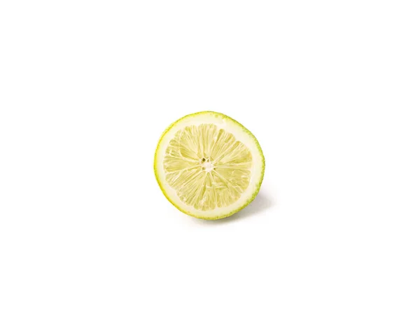 Green Lemon Isolated Stock Image White Background — Stock Photo, Image