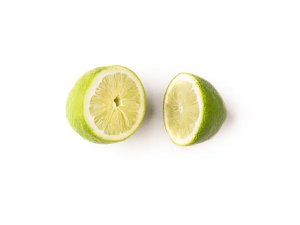 Green Lemon Isolated Stock Image White Background — Stock Photo, Image