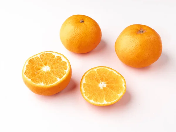 Fresh Oranges Isolated Stock Image White Background — Stock Photo, Image