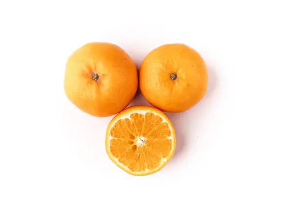 Fresh Oranges Isolated Stock Image White Background — Stock Photo, Image