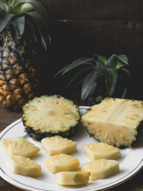 Taze ananas meyve suyu fotoğrafı..