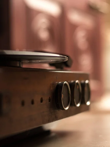 Vintage Wooden Record Player Stock Image — Stock Photo, Image