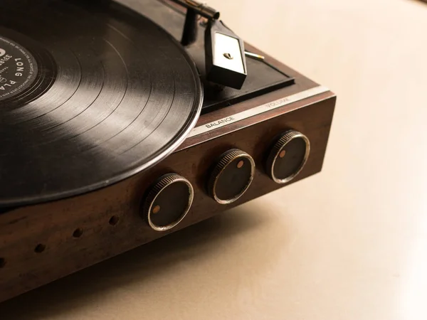 Vintage Wooden Record Player Stock Image — Stock Photo, Image