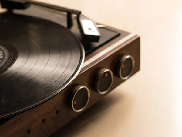 Vintage Wooden Record Player Stock Image — Stock Photo, Image