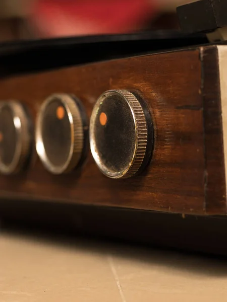 Vintage Wooden Record Player Stock Image — Stock Photo, Image