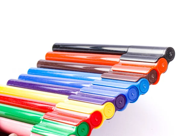 Красочный Набор Эскизов Ручки Изолированное Изображение Запаса — стоковое фото