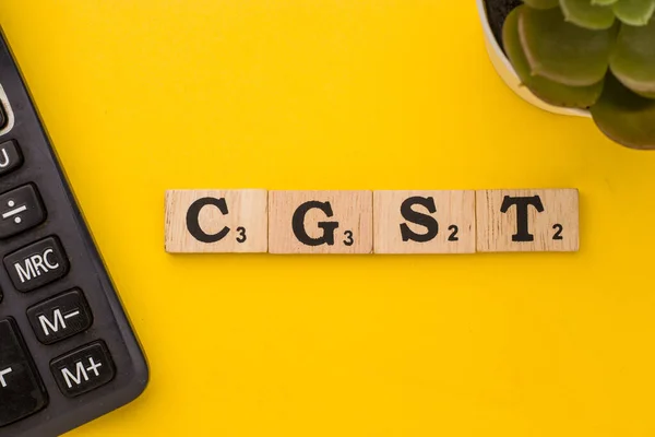 Assam India March 2021 Word Gst Written Wooden Cubes Stock — Stock Photo, Image