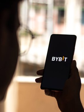 West Bangal, India - December 15, 2021 : Bybit logo on phone screen stock image.