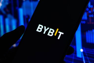 West Bangal, India - December 15, 2021 : Bybit logo on phone screen stock image.