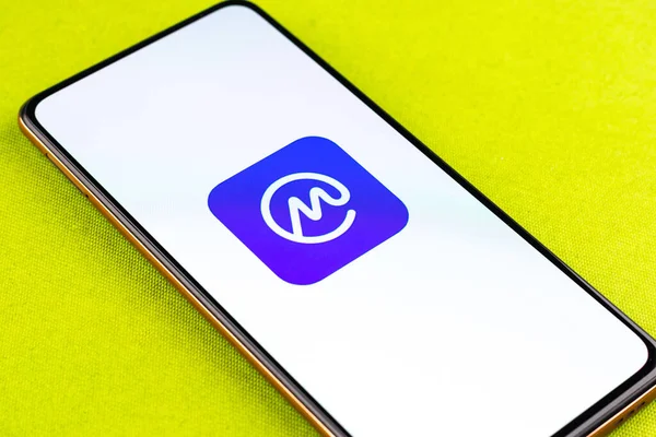 West Bangal, India - December 15, 2021 : CoinMarketCap logo on phone screen stock image.