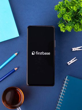 West Bangal, India - January 7, 2022 : Firstbase logo on phone screen stock image.